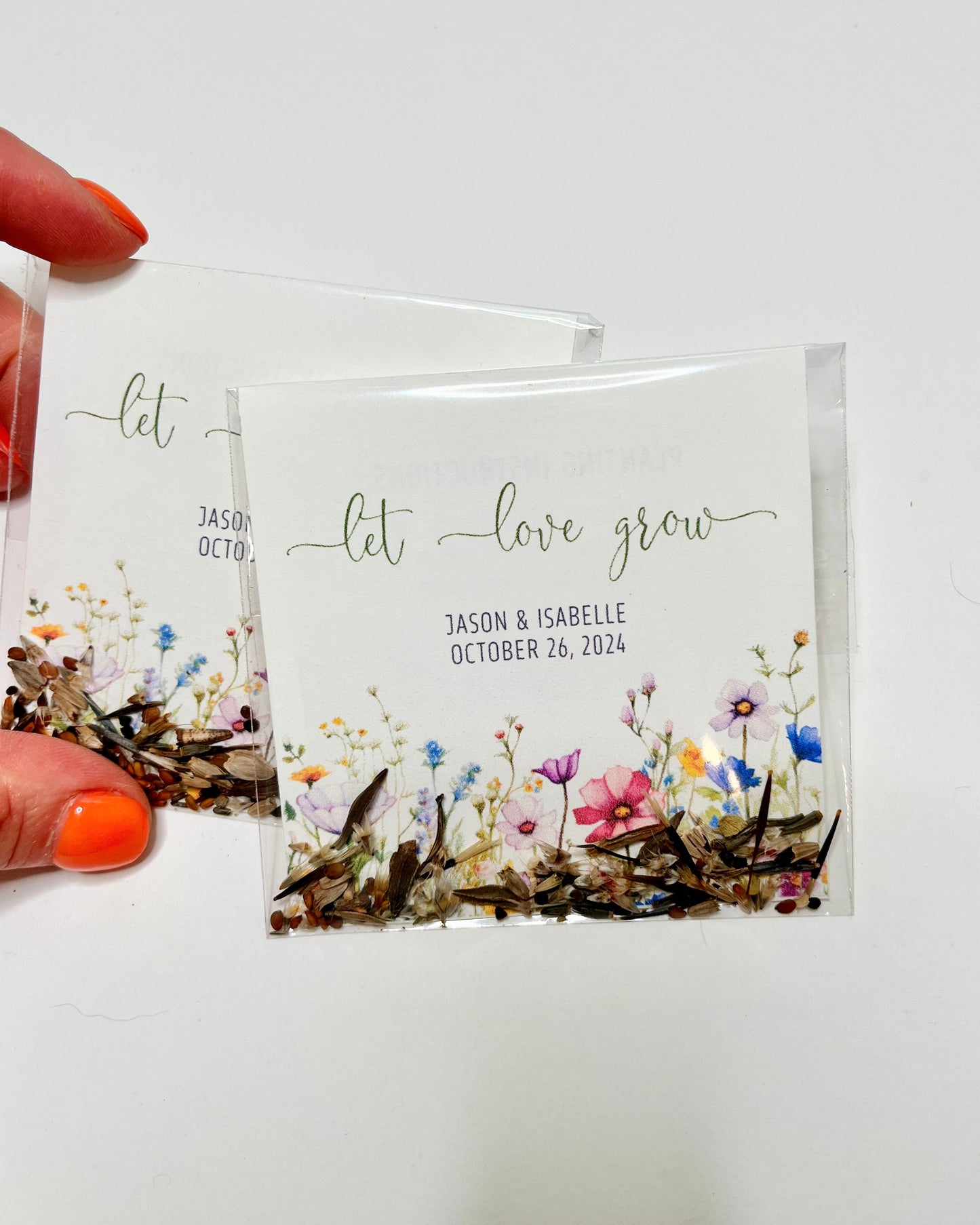 Wedding Favor Seed Envelope | Let Love Grow Wildflower Seeds | Wildflower seeds for Wedding or Bridal Shower | Personalized