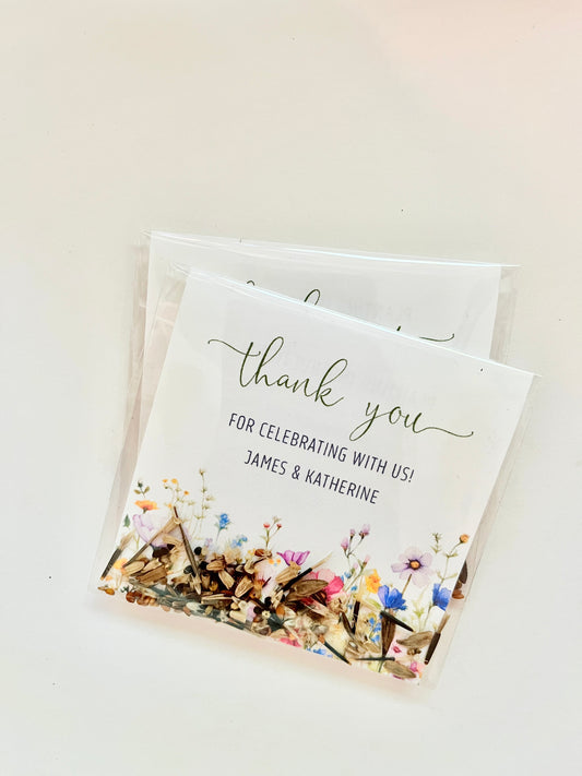 Wedding Favor Seed Envelope | Thank you For Celebrating | Wildflower Seeds | Wildflower seeds for Wedding or Bridal Shower | Personalized