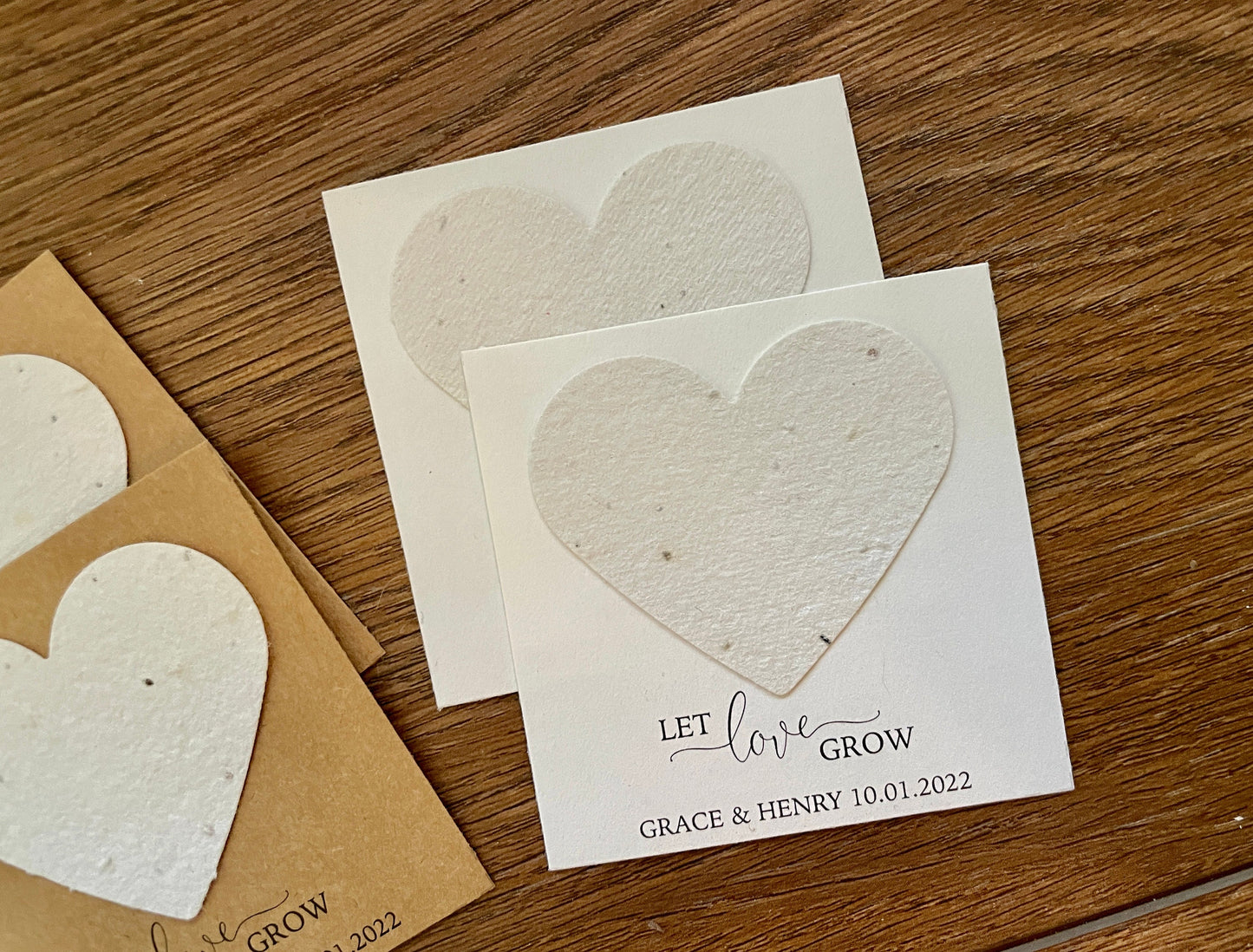 Personalized Wedding Favor Card with Heart-Shaped Seed Paper - Eco-Friendly Wedding Favor