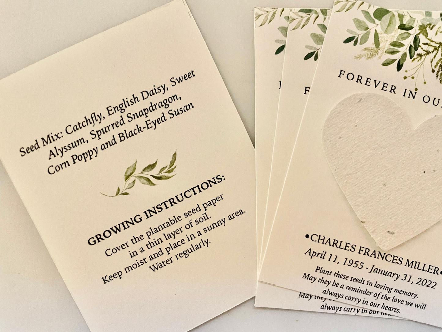 Memorial Seed Paper Card - Plantable Seeds, Grow Wildflowers