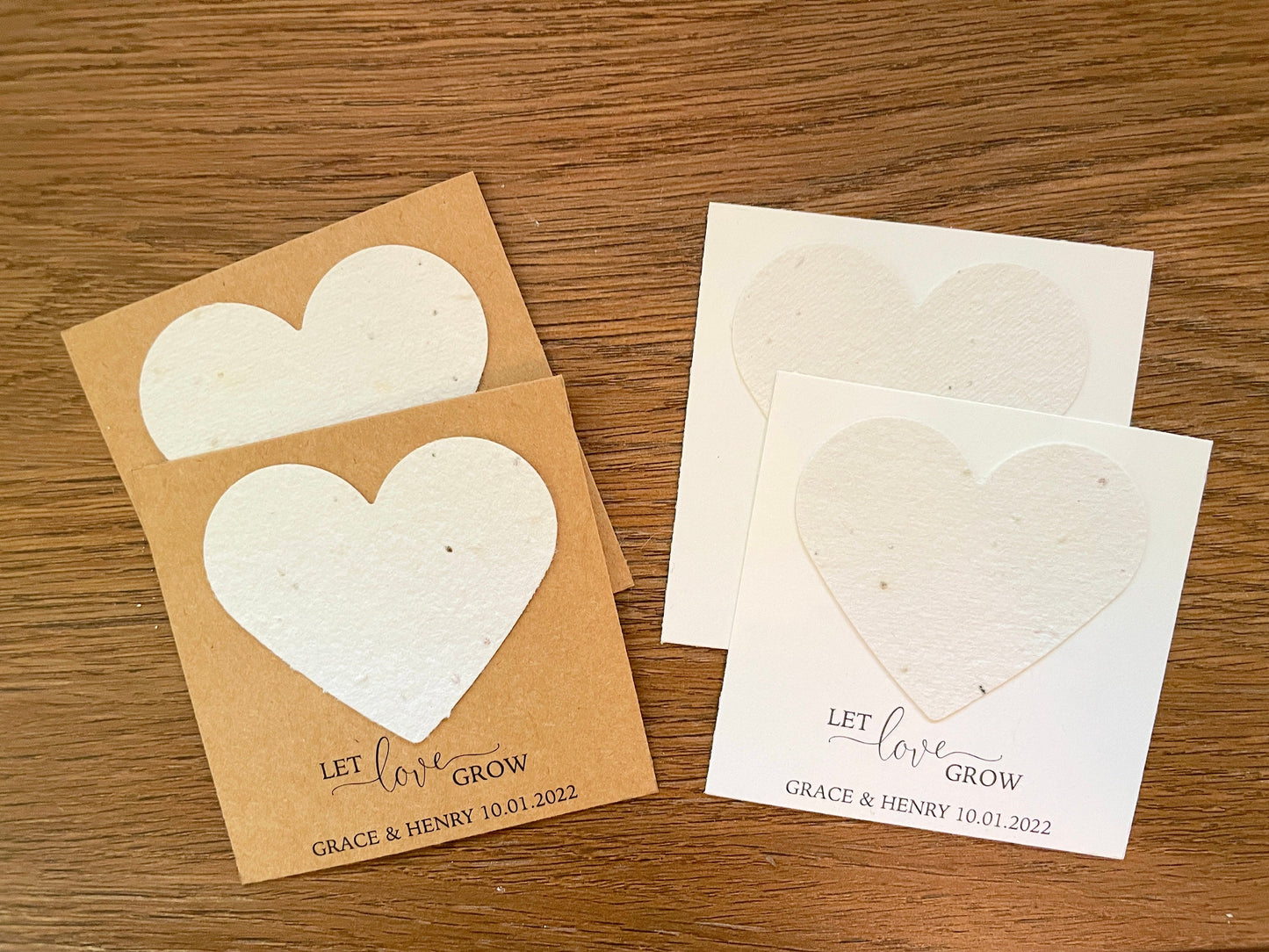 Personalized Wedding Favor Card with Heart-Shaped Seed Paper - Eco-Friendly Wedding Favor