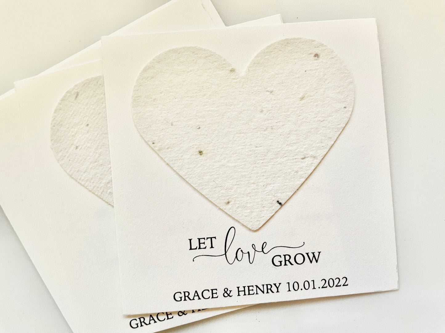 Personalized Wedding Favor Card with Heart-Shaped Seed Paper - Eco-Friendly Wedding Favor