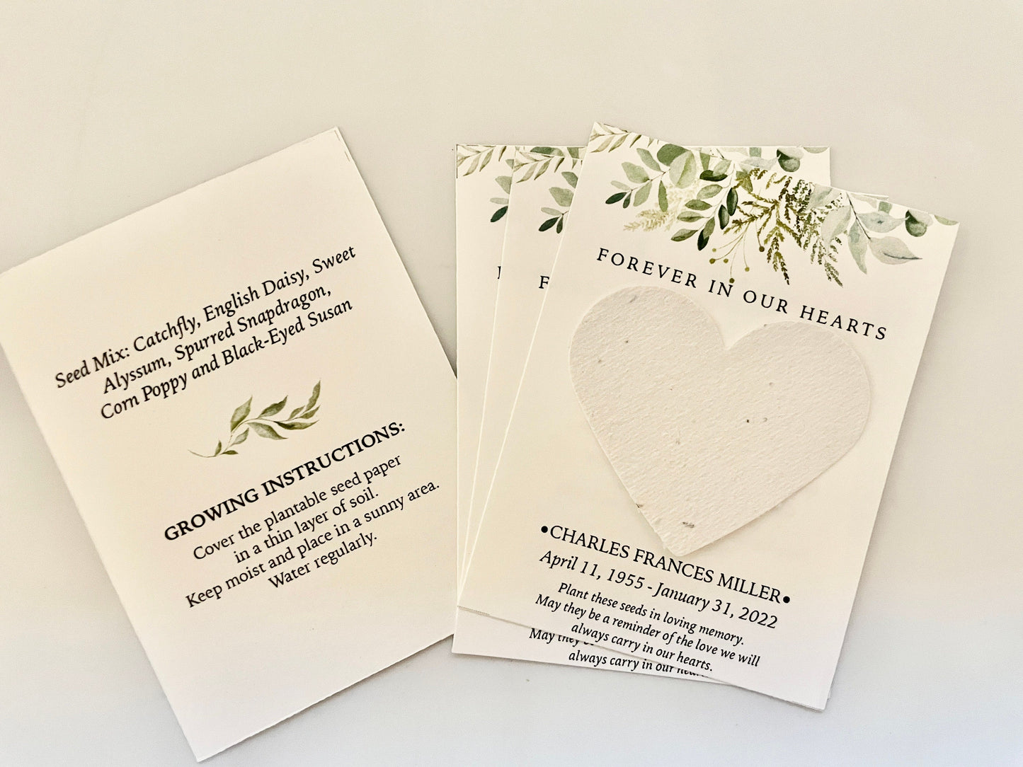 Memorial Seed Paper Card - Plantable Seeds, Grow Wildflowers