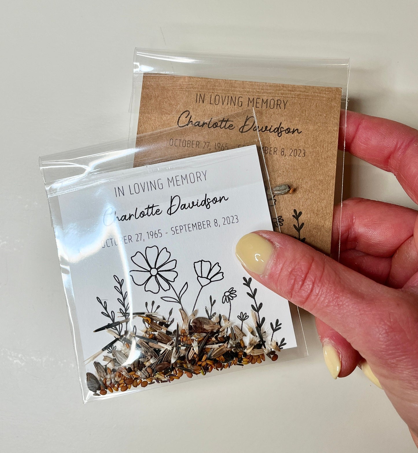 Memorial Card with Wildflower Seeds - Personalized Remembrance in an Envelope